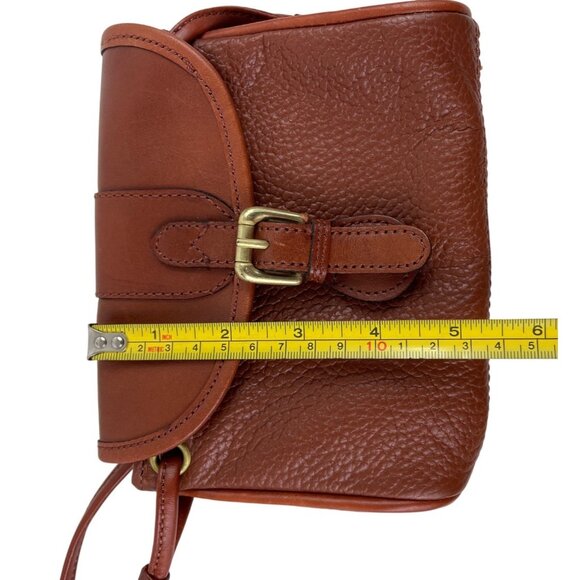 Vintage Liz Claiborne Brown Leather Crossbody Bag Buckle & Adjustable Strap - Picture 15 of 16